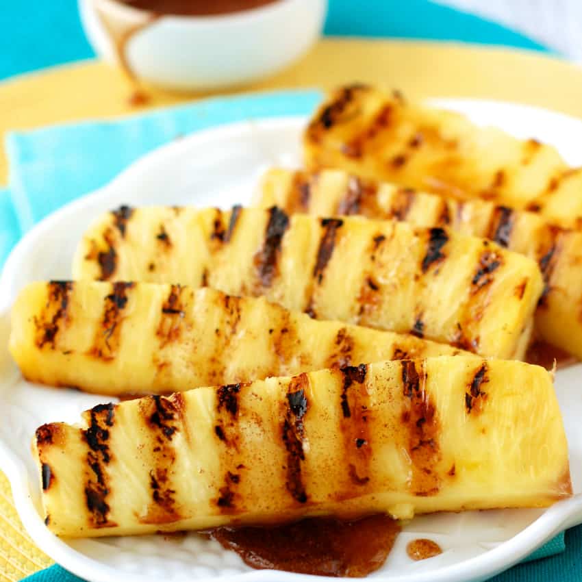 Grilled Pineapple with Cinnamon Honey Drizzle - Wine & Glue