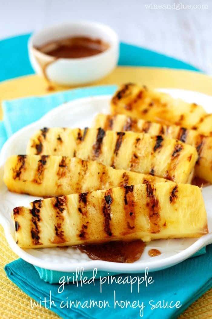 This Grilled Pineapple with Cinnamon Honey Drizzle is a perfect side dish or light dessert!