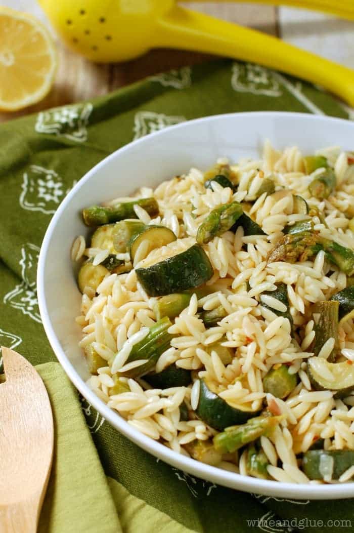 Orzo Pasta Salad with Asparagus and Zucchini - Wine &amp; Glue