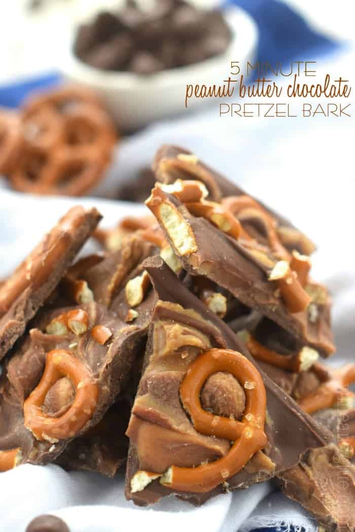 5 minute peanut butter chocolate Pretzel bark