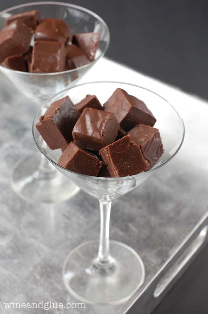 Chocolate Amaretto Fudge! You are only four ingredients away from this amazing fudge! | MomOnTimeout.com