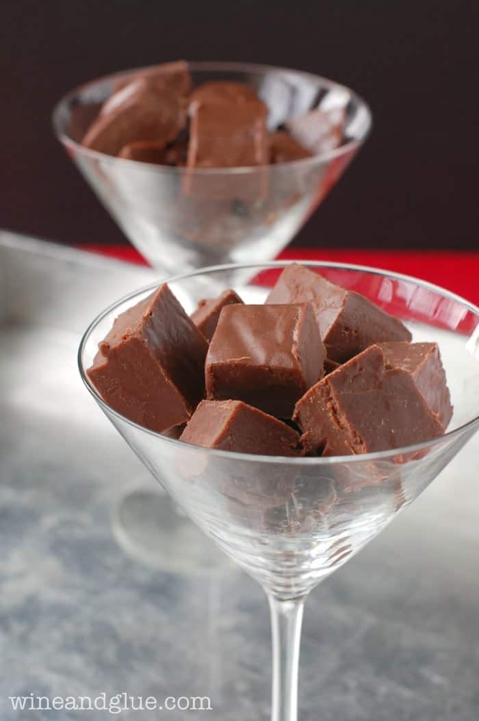 Chocolate Amaretto Fudge! You are only four ingredients away from this amazing fudge! | MomOnTimeout.com