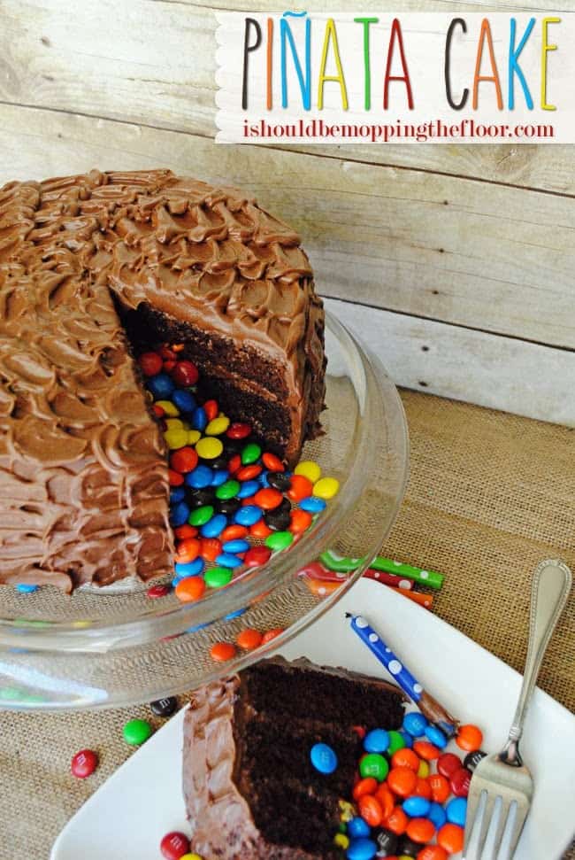 pinata cake with m&ms #shop