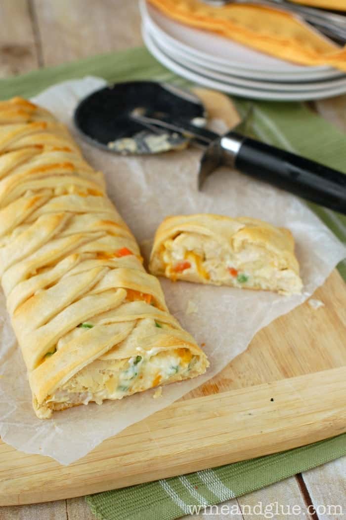 This Chicken Pot Pie Crescent Braid is a super easy and delicious dinner all wrapped up in a gorgeous crescent braid!