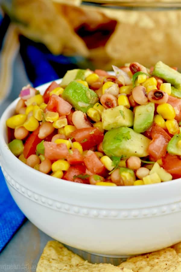 This Cowboy Caviar with it's black eyed peas and avocado chunks makes the perfect appetizer!